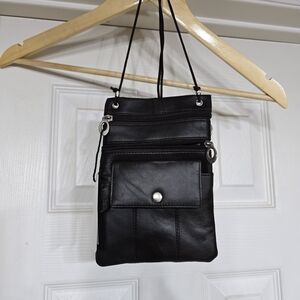 Black Leather Crossbody Bag